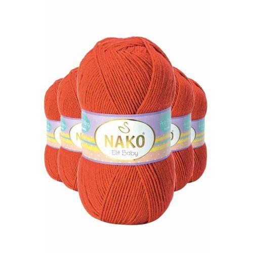 5 Adet Elite Baby El Örgü İpi Tüylenmeyen Bebek Yünü Mercan Taşı 10701