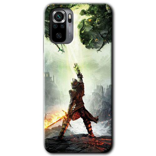Xiaomi Redmi Note 10s Kılıf Baskılı Kapak - Dragon Hunter + 5D Tam Kaplayan Cam