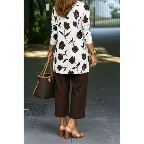 Kadın Uzun Kollu önü Açık Modal Ceket Kolsuz Viskon Iki Iplik Bluz Ve Pantolon üçlü Takım