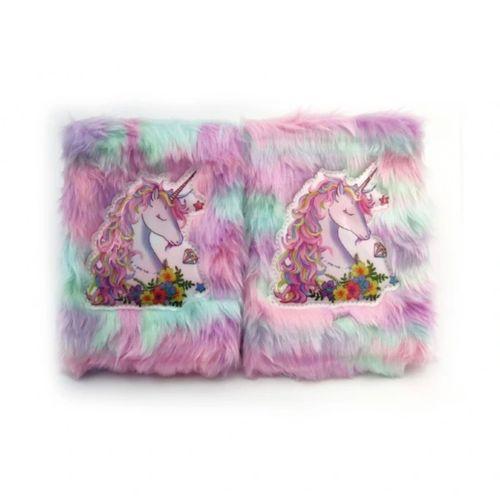 Çiçekli Unicorn Tasarımlı Peluş Hatıra Defteri