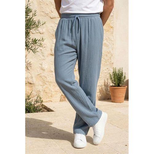 Hafif ve Rahat Müslin Baggy Erkek Pantolon - Soğuk Mavi