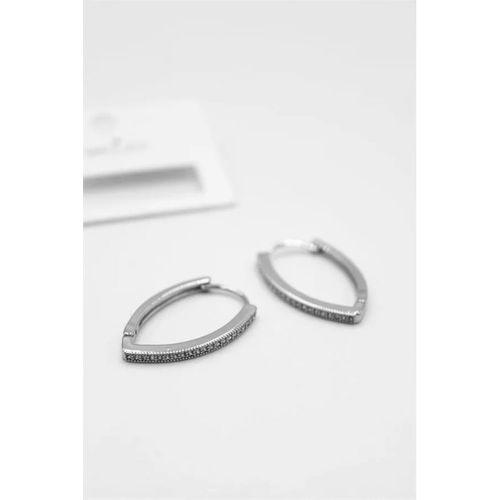 Oval Halka Küpe - Gümüş