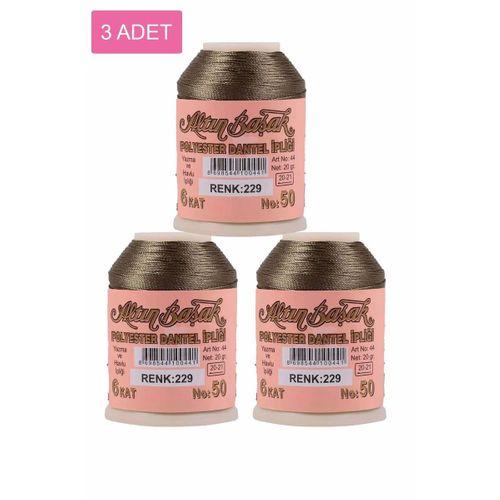 3 Adet Altınbaşak Oya ve Dantel İpi 20 gr - Royaleks - No: 229