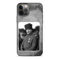 Apple iPhone 12 Pro Kılıf Atatürk (38) Neo Hybrid Kılıf Antrasit Taş