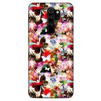 Xiaomi Redmi Note 8 Pro Kılıf Kelebek Etkisi (16) Kalın Kılıf Yeşil Mavi