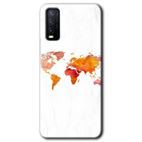 Potkal Hediye Fabrikası Vivo Y11s Kılıf HD Desen Baskılı Arka Kapak - Dünya Haritası