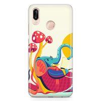Huawei P20 Lite Kılıf Entel Fil Arka Kapak Koruma Desenli Full Koruyucu