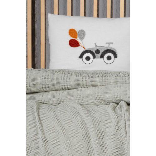 Kanz Kanz Bebek Waffle Müslin Nakışlı Pike Knz-021 Bubble Yeşil
