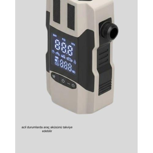 Araç Hava Pompası Ve Akü Takviye Powerbank 12.000 Mah Çok Fonksiyonlu
