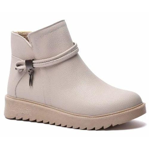 KUUM LONDON K1121001 Bej Fermuarlı Kadın Bot