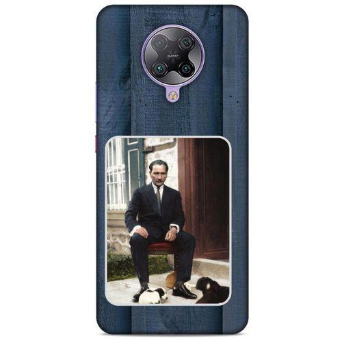 Xiaomi Poco F2 Pro Kılıf Atatürk (37) Silicone Cover Laci Ahşap