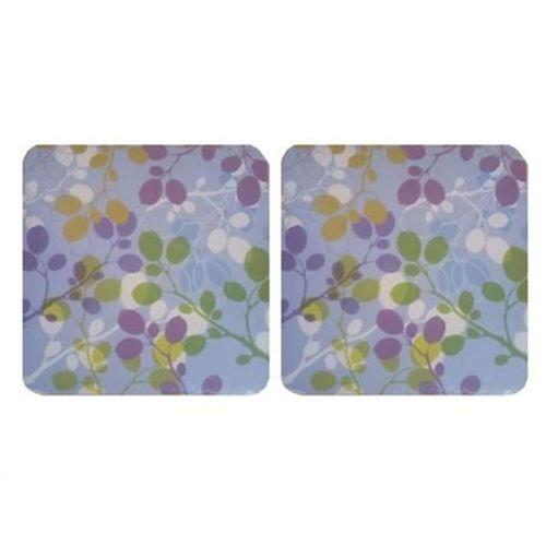 Ahşap Bardak Altlığı 2 Adet Çiçek Desen 10X10Cm