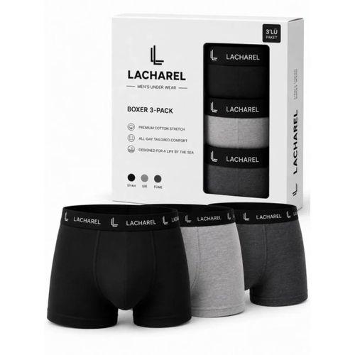 Erkek Likralı Pamuklu Nefes Alan Penye Boxer 3lü Paket - Siyah - Gri - Füme