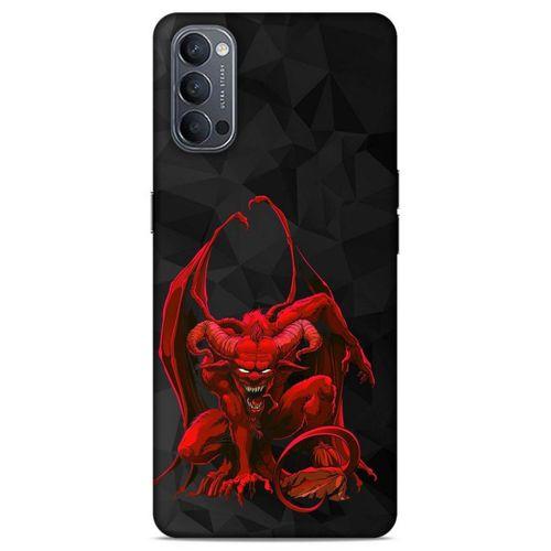 Lopard Oppo Reno 4 Uyumlu Kılıf Tattoo's (17) Tasarım Kılıf Red Dragon