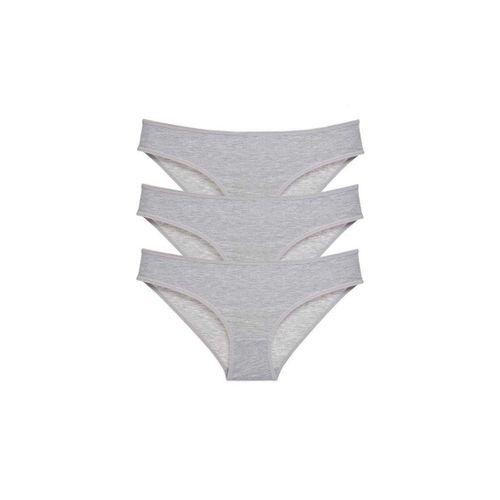 3 Adet Süper Eko Set Likralı Kadın Slip Külot Gri Mudanis