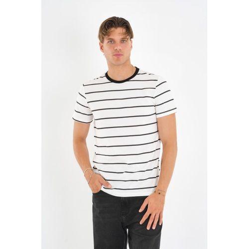 ALEXANDERGARDI Çizgili Kontrast Bisiklet Yaka T-shirt