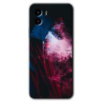 Vivo Y15s HD Baskılı Kılıf + 9D Tam Ekran Koruyucu - Smoke-Man