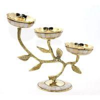 Pirinç Sedefli 3'lü Şamdan 5935