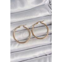 316 Çelik Gold Renk 33 mm Kadın Halka Model Kadın Küpe
