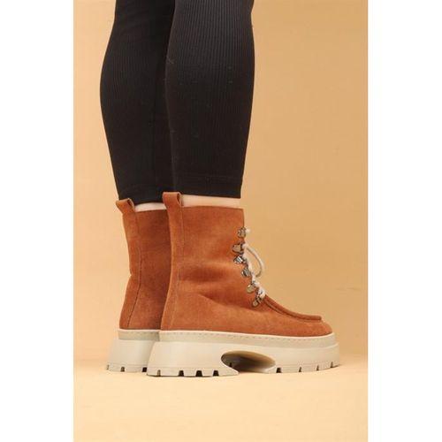 Seria Taba Renkli Fermuarlı Süet Kadın Bot