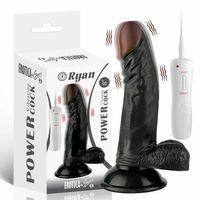 Ryan - Kumandalı Vantuzlu Güçlü Titreşimli Gerçekçi Zenci Yapay Penis Realistik Dokuda Dildo 21 CM