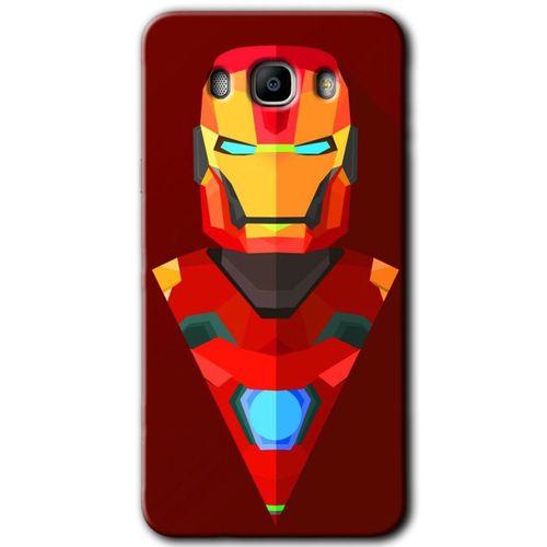 Samsung Galaxy J7 2016 Kılıf HD Desen Baskılı Arka Kapak + Temperli Cam - İron Man Çizim