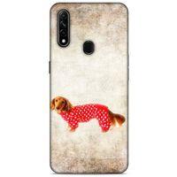 Oppo A31 Kılıf Köpek Kıyafetleri (30) Silicone Case Dacshund Pijama
