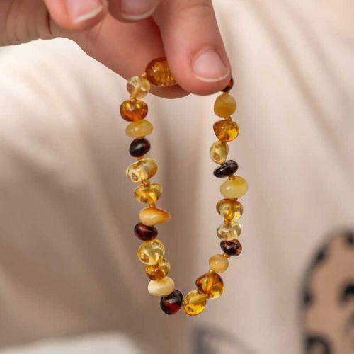 Lucky Life 925 Ayar Gumuss Bebek Damla Kehribar Bileklik