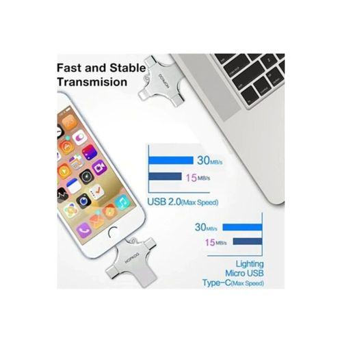 Otg 4in1 Cep Telefonu Çok Fonksiyonlu Usb Flash Bellek 128 Gb Type-c, Micro Sd Ve Kart Okuyucu