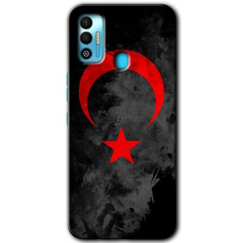 Tecno Spark 7T Kılıf HD Desen Baskılı Arka Kapak - Black Ayyıldız