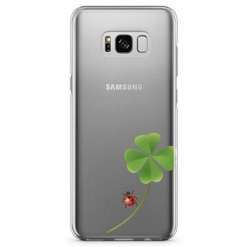 Samsung Galaxy S8 Plus Kılıf UğurBöceği Yonca Arka Kapak Koruma Desenli Full Koruyucu