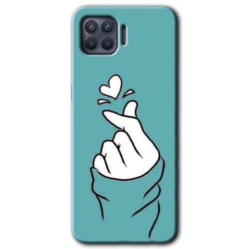 Oppo Reno 4 Lite Kılıf HD Baskılı Desen + Hayalet Cam Yandan Görünmez