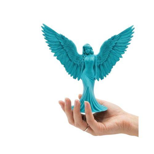 Turkuaz Melek Biblo 3d Dekoratif Angel Figür Küçük Boy Ev Aksesuarı