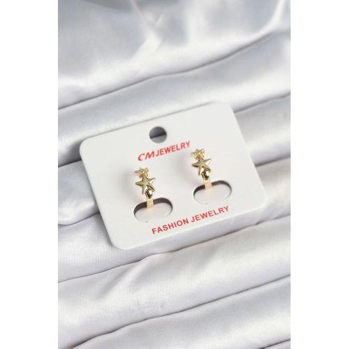 Pirinç Gold Renk Yıldız Kadın Küpe