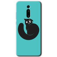 Xiaomi Mi 9T Kılıf HD Desen Baskılı Arka Kapak+Temperli Cam - Cat Vector