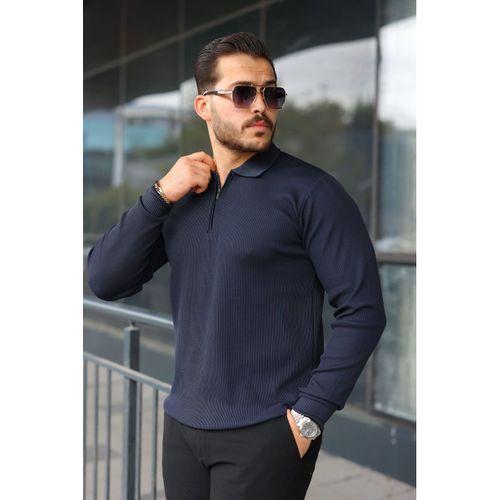 Erkek Selanik örme Yakalı Uzun Kollu Triko