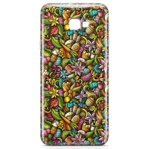 Samsung Galaxy J4 Plus Kılıf Happy Doodle Arka Kapak Koruma Desenli Full Koruyucu