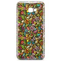 Samsung Galaxy J4 Plus Kılıf Happy Doodle Arka Kapak Koruma Desenli Full Koruyucu