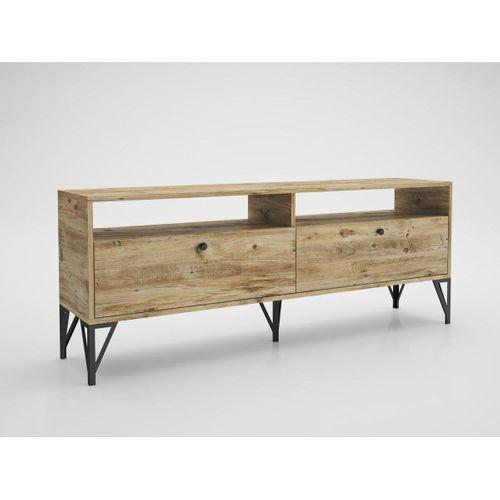 Wood'n Love Astreo 160 Cm Metal Ayaklı Tv Ünitesi - Atlantik Çam / Siyah