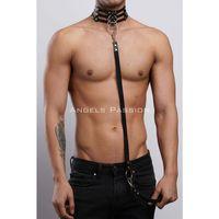 Erkek Choker - Tasma Set, Choker Harness Takım, Erkek Partywear