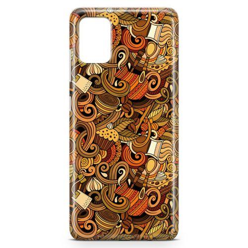 Samsung Galaxy A51 Kılıf Doodle Türk Kahvesi Arka Kapak Koruma Desenli Full Koruyucu