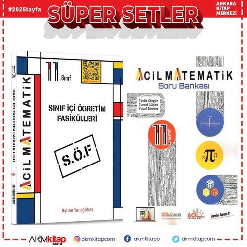 Acil Yayınları 11. Sınıf Matematik Sınıf İçi Öğretim  Fasikülü ve Soru Bankası Seti 2 Kitap
