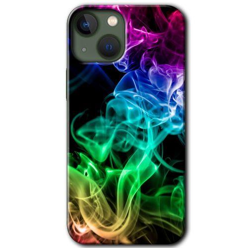 iPhone 13 Kılıf Baskılı Kapak - Smoke Colorful +Tam Ekran Koruyucu