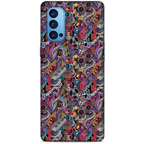 Retro (2) Desen Kabı Renkli Oppo Reno 4 Pro Kılıf