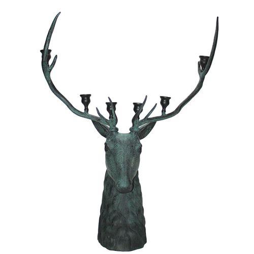 Metal Geyik Büstü Şamdan 136 Cm