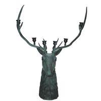 Metal Geyik Büstü Şamdan 136 Cm