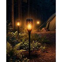 Alev Efektli Solar Bahçe Lambası Su Geçirmez Sensörlü Led Dış Mekan Aydınlatma