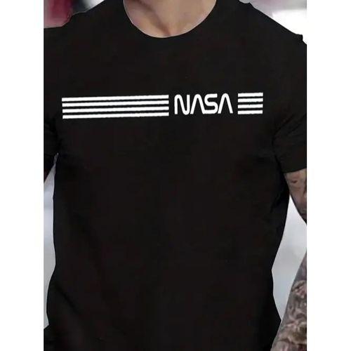 Erkek Kısa Kollu Nasa Baskı Basic Erkek T-shirt