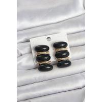 Siyah Vintage Model Gold Renk Kadın Küpe