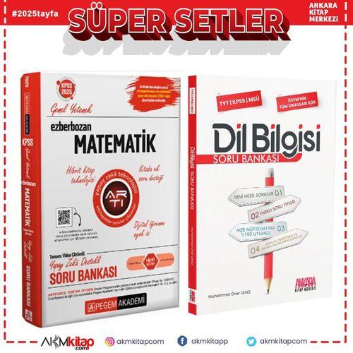 Pegem KPSS Ezberbozan Matematik ve AKM Dil Bilgisi Soru Bankası Seti 2 Kitap